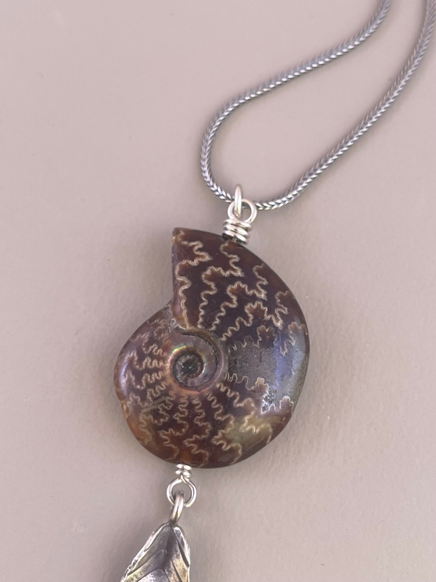 Ammonite Leaf Necklace - 01