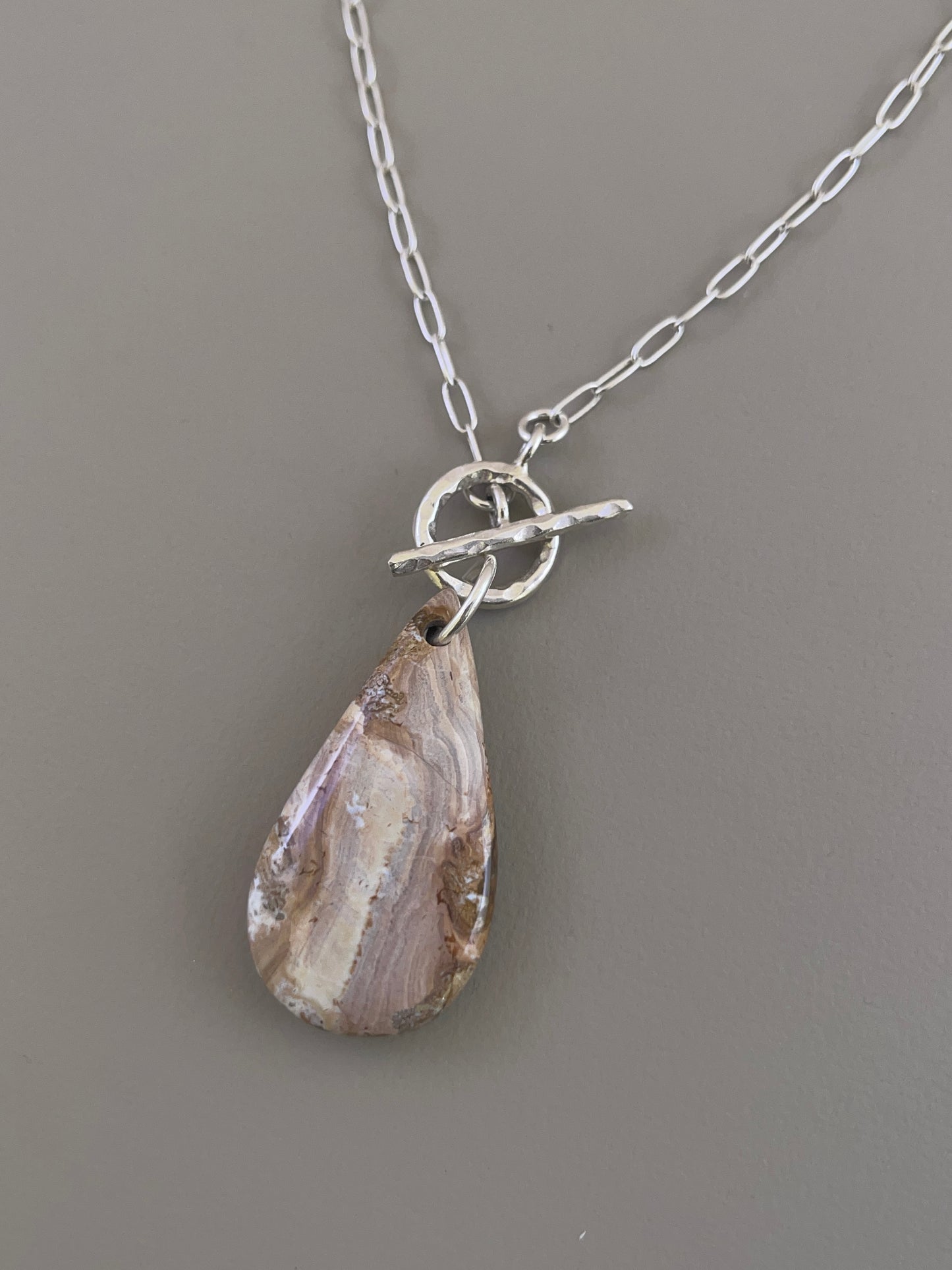 Petrified Wood Drop Necklace - 02