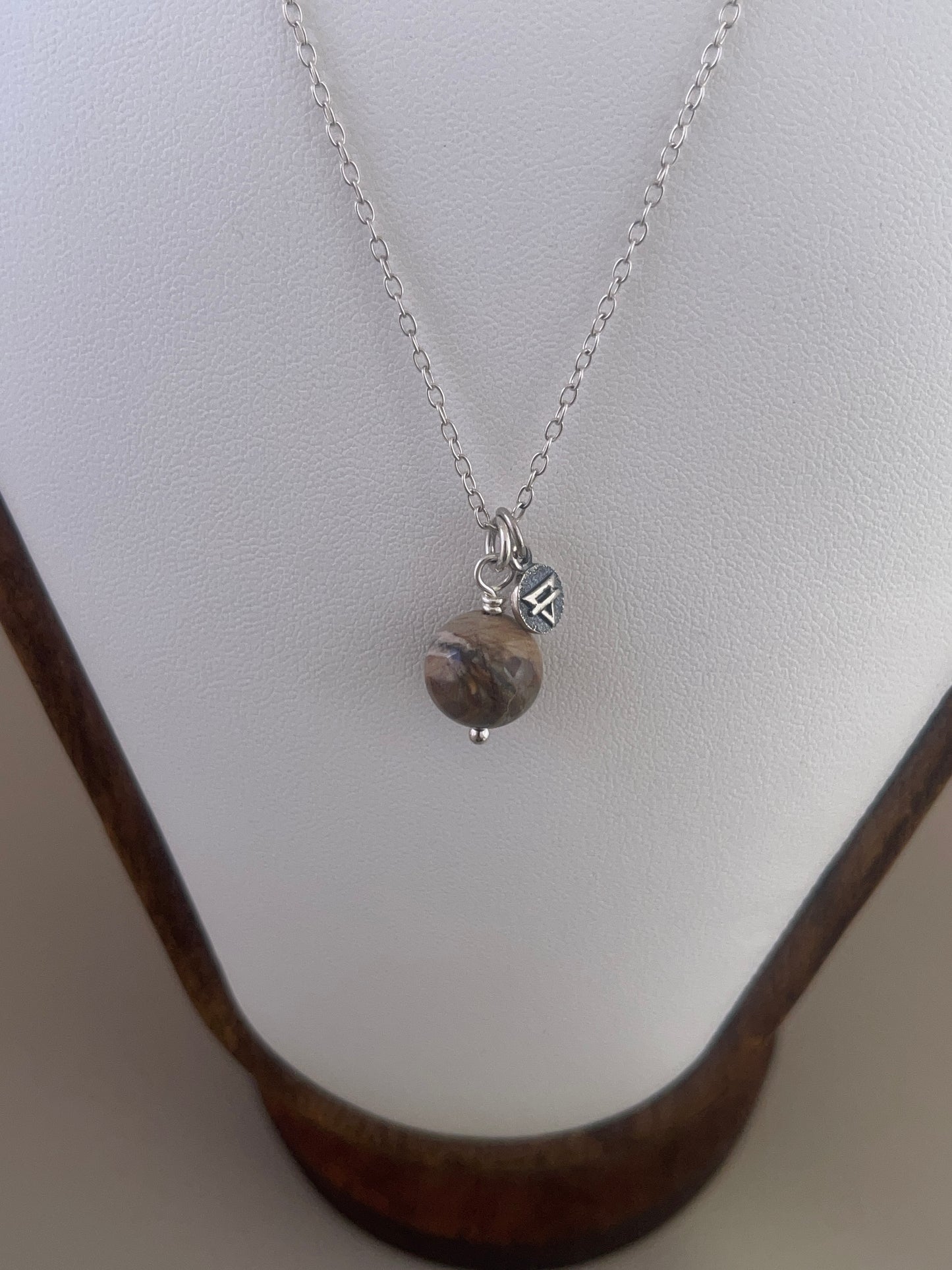 Petrified Wood Earth Charm Necklace