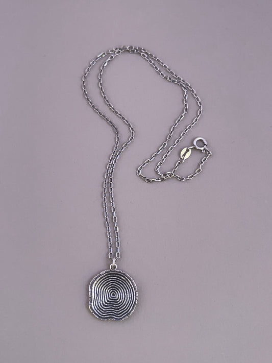Silver Wood Slice Pendant
