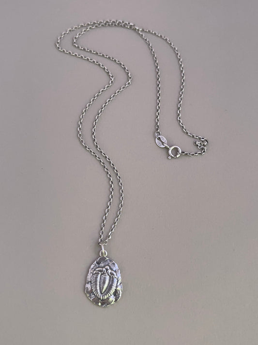 Silver Trilobite Fossil Pendant