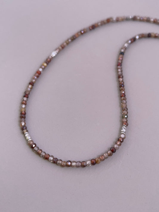Zircon Faceted Bead Necklace - 03