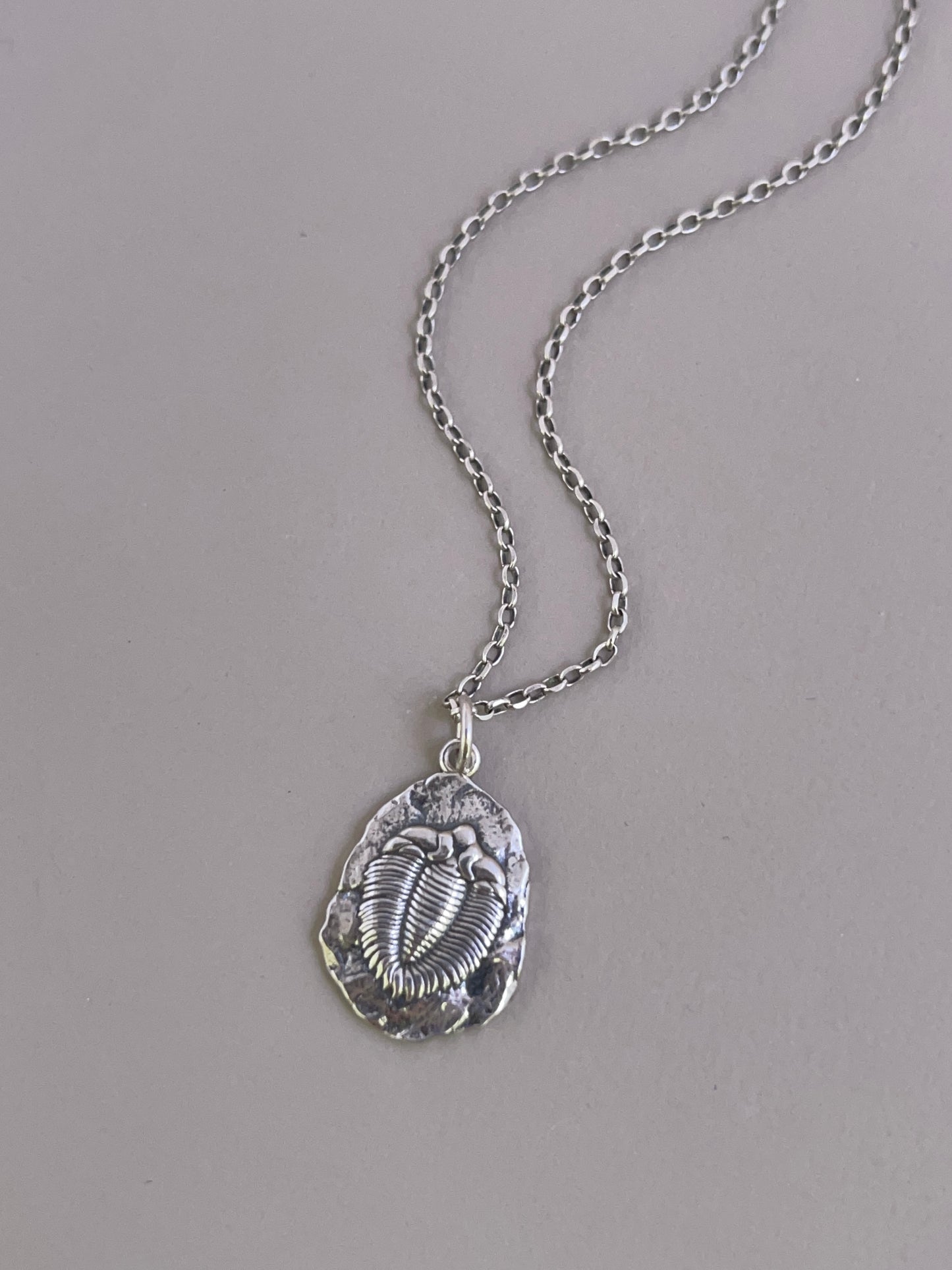 Silver Trilobite Fossil Pendant