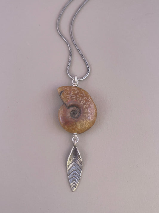 Ammonite Leaf Necklace - 02