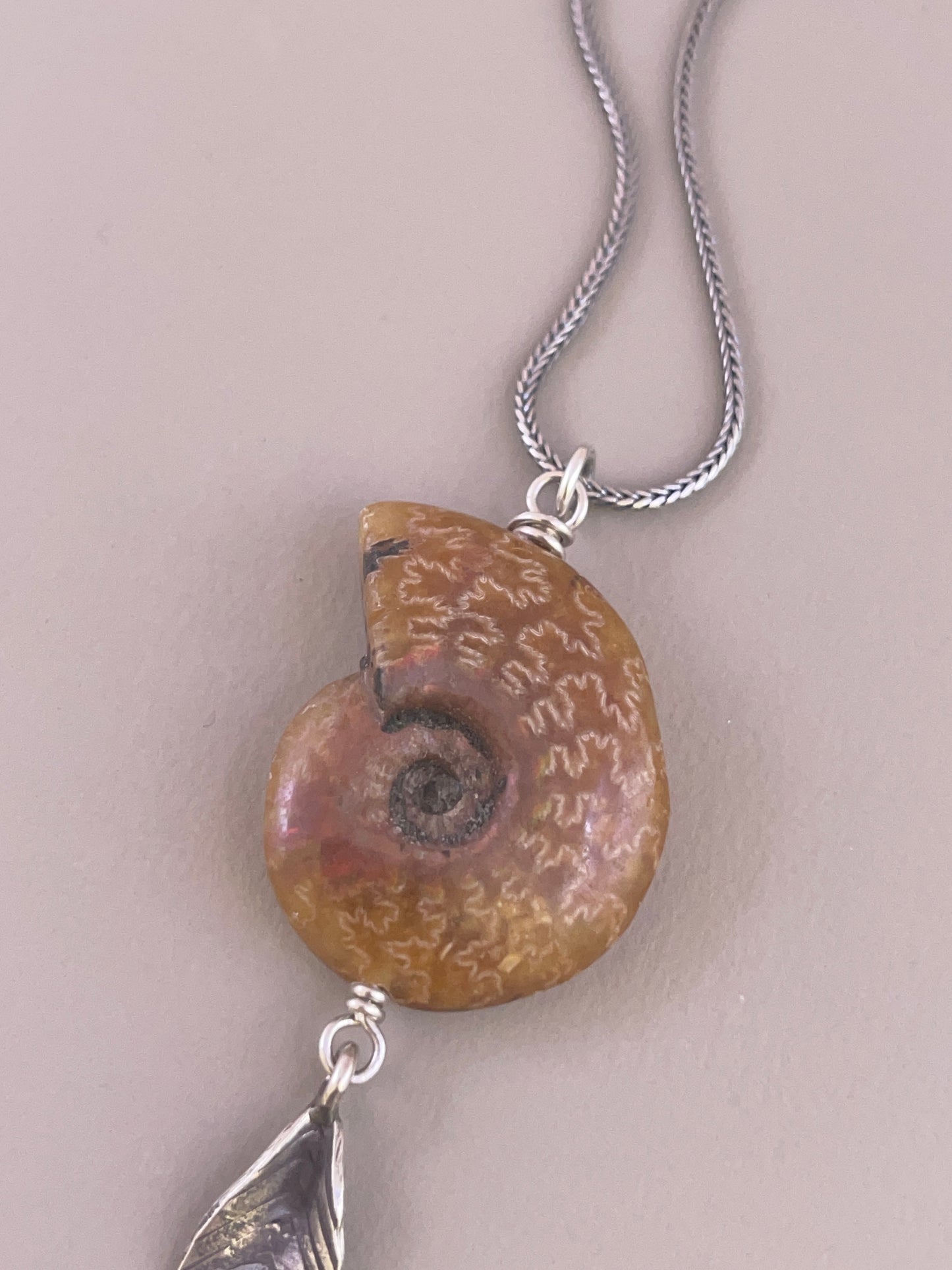 Ammonite Leaf Necklace - 02
