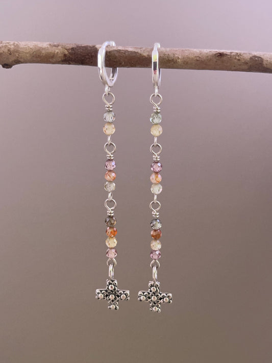 Zircon Cross Earrings