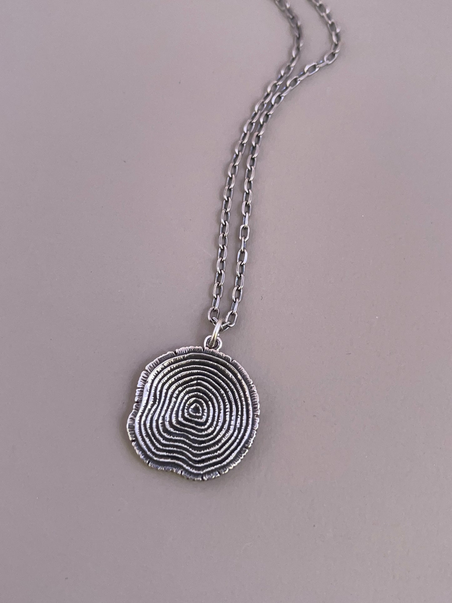 Silver Wood Slice Pendant