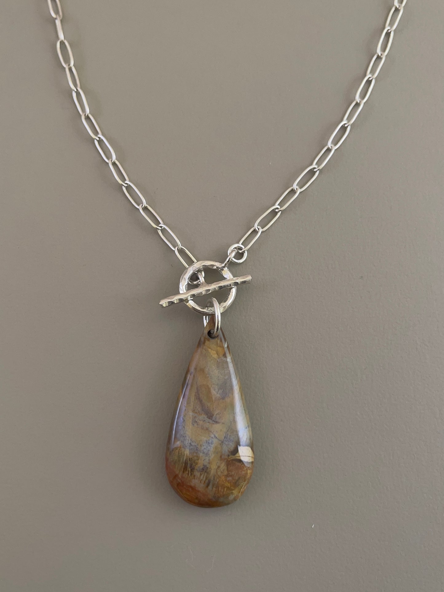 Petrified Wood Drop Necklace - 03