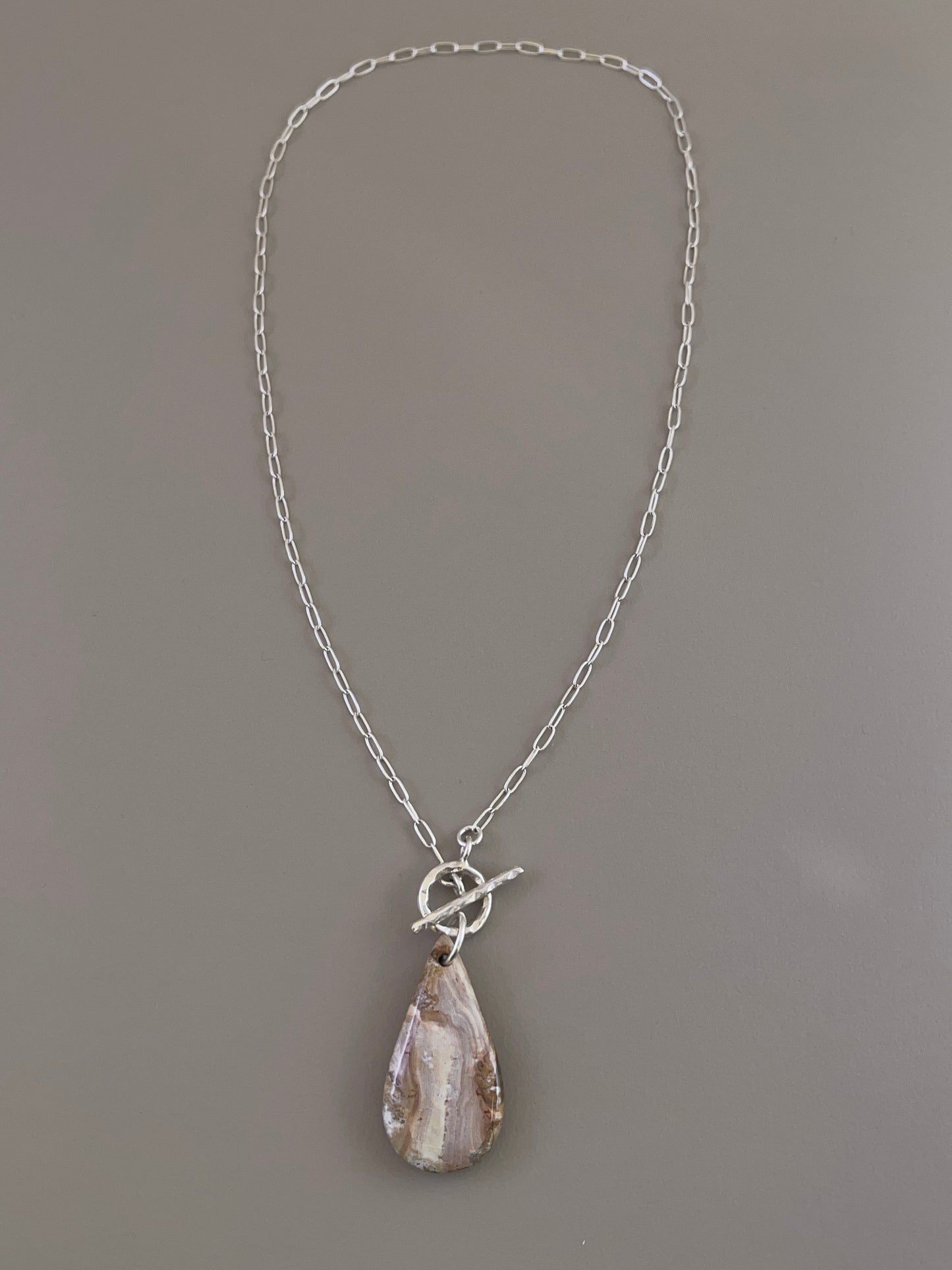 Petrified Wood Drop Necklace - 02
